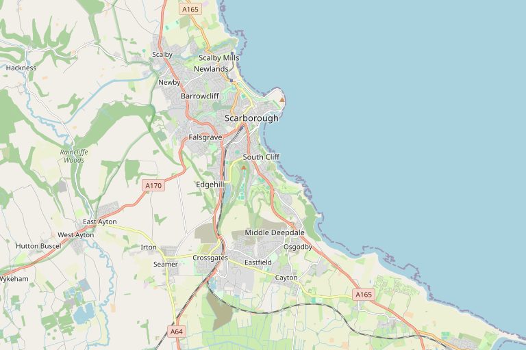 Map of Scarborough and the surrounding area